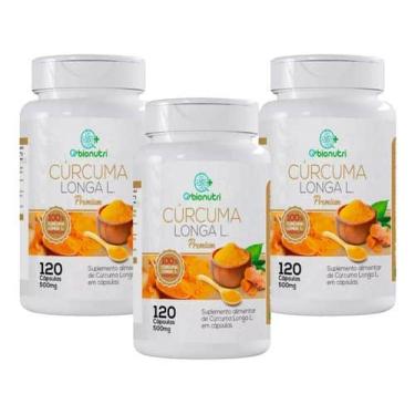 Imagem de Kit 3 Cúrcuma Longa 360 Cápsulas Total - 500mg - Genérica