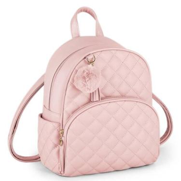Imagem de Mochila Mini ECOSUSI de Couro para Mulheres - Cor Rosa