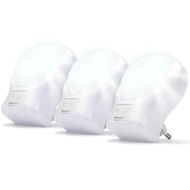 Imagem de Luminaria De Tomada Kit 3 Para Quarto Sala Luz Suave Redond - Monaliza