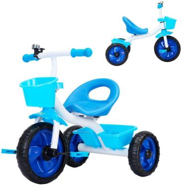 Imagem de Triciclo Infantil Pedal 3 Rodas Passeio Bicicleta Segurança Jony Azul - Baby Style