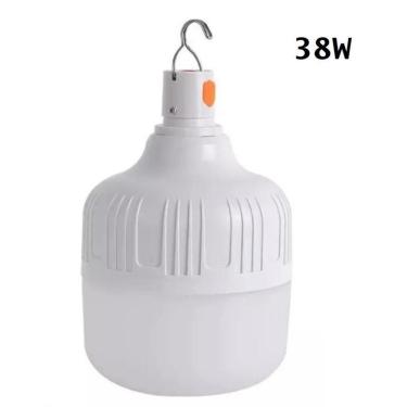 Imagem de Lâmpada De Led Bulbo Recarregavel Portatil Camping Pesca 38w