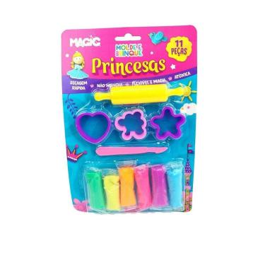 Imagem de Massinha de Modelar 11 Peças com Molde Princesas - Tudo em Caixa