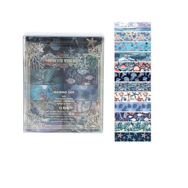 Imagem de Conjunto de adesivos Washi com 12 rolos de 2 m, padrão de bronzeamento decorativo para artes, artesanato, materiais de diário, scrapbook, cartão