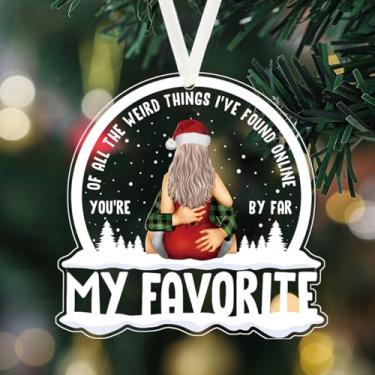 Imagem de Enfeites de Natal, enfeites de árvore, enfeites de pendurar para 1 peça de acrílico transparente em forma de bola de neve, My Favorite Love, decoração de casa