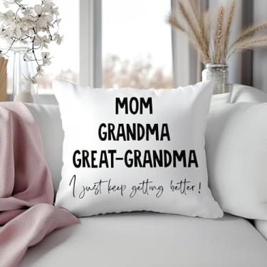 Imagem de Presentes para mãe avó grande avó para o dia das mães capas de travesseiro de aniversário 45,7 x 45,7 cm, anúncio da avó bebê, fronhas decorativas