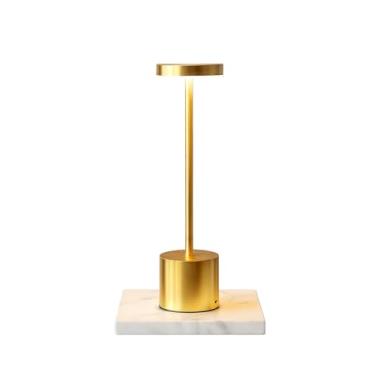 Imagem de Abajur de Mesa, Luminária de Mesa Touch Led Recarregável sem Fio Candeeiro Dimerizável em Alumínio(Dourado)