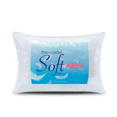 Imagem de Travesseiro Soft Percal 200 Fios 100% Algodão - Fibra Siliconada - Branco