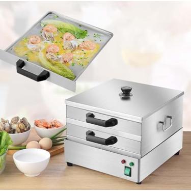 Imagem de Máquina De Rolos De Macarrão De Arroz Rolo De Macarrão De Arroz Vaporizador De Rolo De Arroz 2 Camadas Cozinha Pão Máquina A Vapor Gaveta Máquina De Vapor Máquina De Macarrão De Arroz Domés