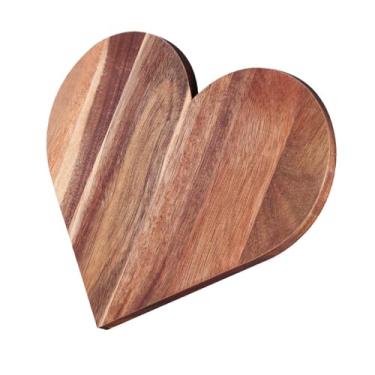 Imagem de Ｂｅｓｇａ Tábua de corte em madeira em formato de coração, travessa criativa e para piqueniques, acessórios portáteis, 35,5 x 29,5 cm (14 x 11,6