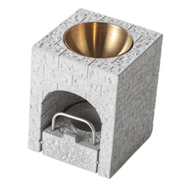 Imagem de Generic Difusor de fragrâncias para óleos essenciais, aquecedor de fragrâncias, suporte para velas pequenas, difusor de aromas para casa, banheiro e, Tigela Cinza Dourada