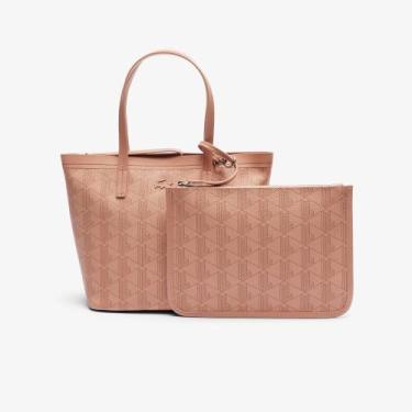 Imagem de Bolsa Lacoste Tote Pequena Zely Granulada com Bolso, 00, Rosa claro