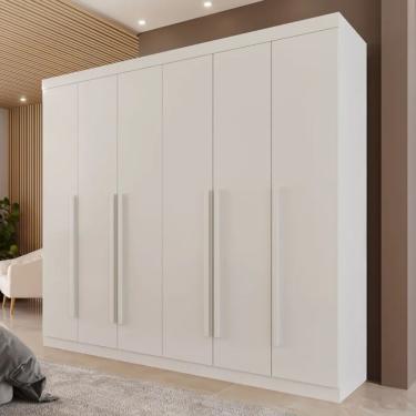 Imagem de Guarda Roupa Casal 6 Portas 6 Gavetas Olimpia Valverde Moveis Branco