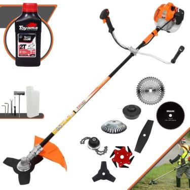 Imagem de Roçadeira Profissional Vulcan Vr520h 52cc + Faca 2 Pontas + Faca 40 Dentes + Faca 80 Dentes + Faca 6 Pontas + Trimmer