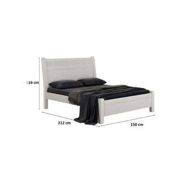 Imagem de Cama Casal 185 100% Mdf Valverde Móveis Branco