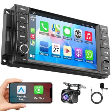 Imagem de Rádio estéreo para Dodge Ram Pickup 1500/2500 (2009-2012), para Dodge Challenger e Avenger (2008-2014), Android 13.0 (4G RAM 64G ROM) tela sensível ao toque com carro sem fio e Android Auto