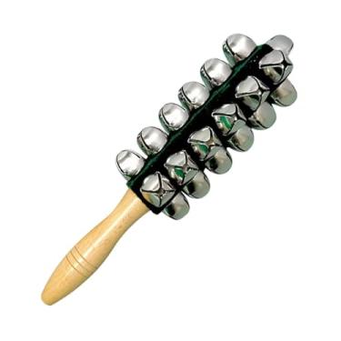 Imagem de Luwecf Trenó de Natal de Mão, Instrumento Musical de Percussão, 30x6x6cm, Chocalho com Sino para Festa de Aniversário, verde
