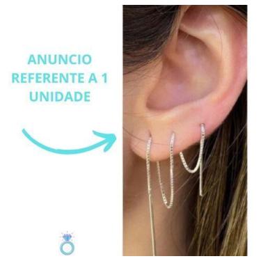 Imagem de Brinco De Prata Pendurado Corrente Palito 925 Barato - Isa Roncari Joi