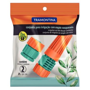 Imagem de Conjunto para Irrigação Tramontina com Engate e Esguicho Rosqueado par