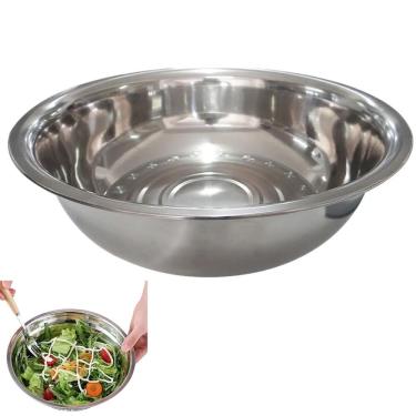 Imagem de Tigela Inox Bowl Cumbuca Mesa Posta Jantar Preparo Receita Refeiçao Casa Lanchonete Restaurante Resistente Multiuso