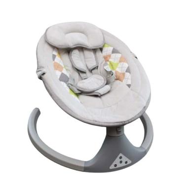Imagem de Clingo Balanço Automático para Bebê com Controle Remoto, Bluetooth, Sons Suaves, Tecido Macio, Apoio de Cabeça e Entrada USB, Cor Vanilla – Até 18kg