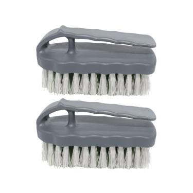 Imagem de Kit 2 Escovas Retangulares Multiuso com Alça para Limpeza Pesada Base Plástica Reforçada e Cerdas Firmes Ideal para Roupas, Tênis, Banheiro, Cozinha e Superfícies Difíceis Uso Doméstico e Profissional