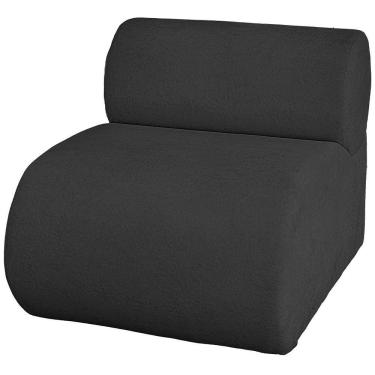 Imagem de Poltrona Orgânica Luxo Virginia Sala Recepção Tecido Boucle Cor Preto