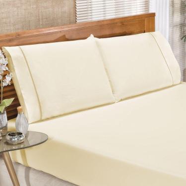 Imagem de Jogo De Lençol Queen Classic Percal 180 Fios 3 Peças - Palha