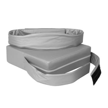 Imagem de Almofada Assento Infantil com Cinto de Segurança, PVC Impermeável, 35x35cm, Regulável, para Bebês 6 Meses a 7 Anos, Quadrada, Densidade 23, Lavável (Cinza)