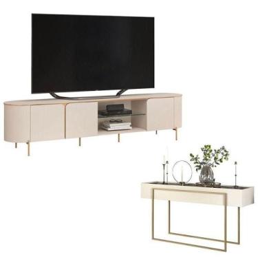 Imagem de Rack Bancada Para Sala Ariana E Aparador Para Sala Petri Off White  Dj