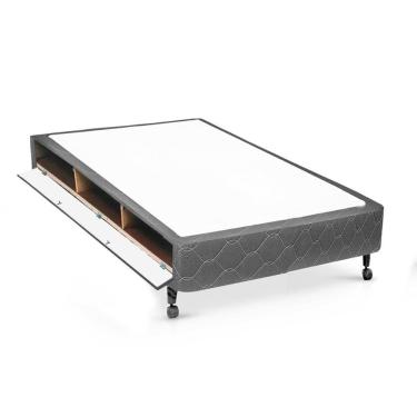 Imagem de Cama Box Closet Solteiro Poli Tecido Gray (88x188x27) - Castor