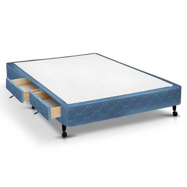 Imagem de Cama Box Base C/gavetas Viúva Poli Tecido Blue (128x27-c/2 Gavs) - Castor