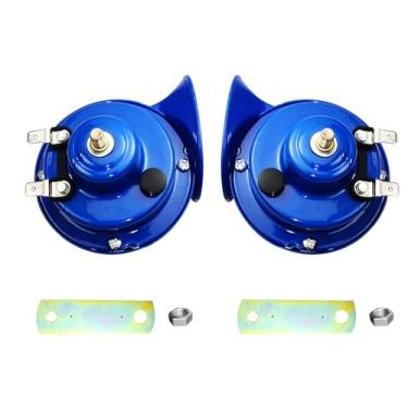 Imagem de buzina de ar buzina de trem de 300 decibéis, caracol elétrico de 12 volts à prova d'água buzinas duplas de alto passo, adequado para modificação de carro, caminhão, motocicleta, bicicleta e acessório