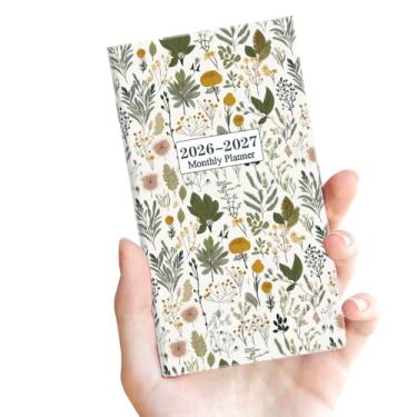 Imagem de Calendário de bolso 2025-2027 para bolsa – Agenda mensal de novembro de 2025 a dezembro de 2027, calendário mensal de dois anos para organização e planejamento, 8,9 cm x 16,5 cm, flor de folha