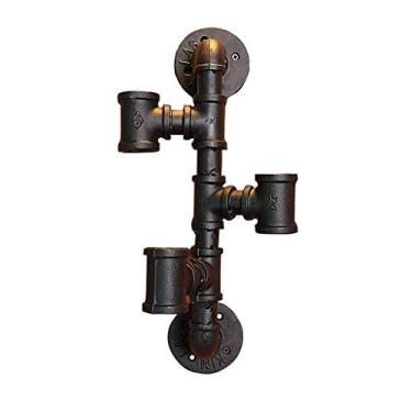 Imagem de Prateleiras de vinho de ferro para pendurar na parede retro tubos de água industriais decoração de bar prateleiras de garrafa de vinho bar prateleira de vinho tinto preto