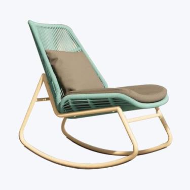 Imagem de Poltrona de amamentação estofada, para berçário, armação de metal moderna para berçário, sala de estar, pátio, quintal, varanda