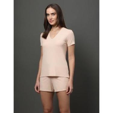 Imagem de Pijama Feminino Camiseta e Short Canelado Calvin Klein Underwear-Feminino