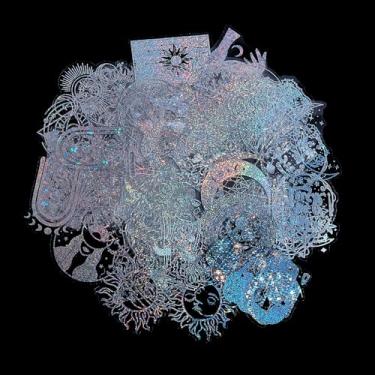 Imagem de NICENEEDED 100 adesivos de scrapbook, flores de borboleta, adesivos holográficos com glitter, adesivos a laser holográficos transparentes para álbum de fotos, diário, livro de convidados de casamento