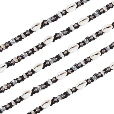 Imagem de PH PandaHall 1 jarda de fita de renda com contas, fita de costura cowries acabamento em tecido decorativo enfeite de renda de crochê para artesanato faça você mesmo, roupas de costura, casamento