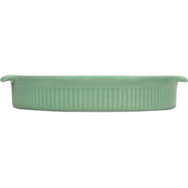 Imagem de Germer, Travessa redonda em porcelana, modelo assar ou servir, Funda, refratária, Ø 25 cm, 1600 ml, Verde Chá