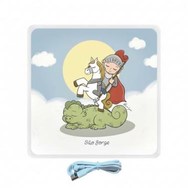 Imagem de Mini Luminária Box São Jorge USB, LED 5W, Polietileno, 11,5 x 11,5 x 4,5 cm, Bivolt, Luz Difusa