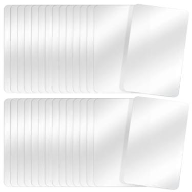 Imagem de Tecmisse Jogo americano de plástico com 30 peças, resistente ao calor, lavável, jogo americano transparente para mesa, jantar, cozinha, artesanato e forro de prateleira, 43 x 28 cm