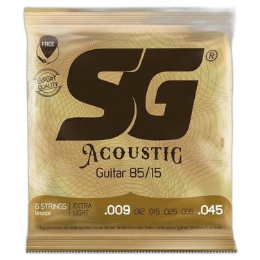 Imagem de Encordoamento Violão Aço 009 Sg  Corda Mi extra E Palheta