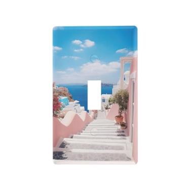 Imagem de KEEPREAL Capa decorativa para placa de parede para interruptor de luz - Capa de tomada Villagecore romântica de 1 gangue (11,5 x 7 cm) Acessórios elétricos para decoração de casa, proteção de