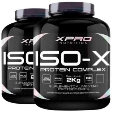 Imagem de Combo 2x Whey Iso-x Isolado Low Carb Xpro Nutrition - Pote 2 Kilos, Mo