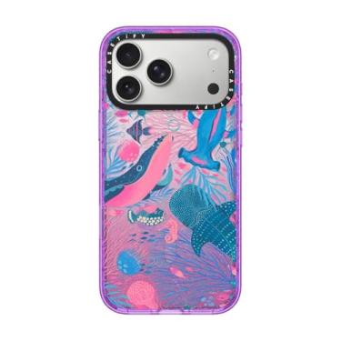 Imagem de CASETiFY Capa Impact para iPhone 17 Pro Max [fina/compatível com Magsafe/2,5 m. Proteção contra quedas de grau militar 4X] - Under The Sea - Glitter Purple