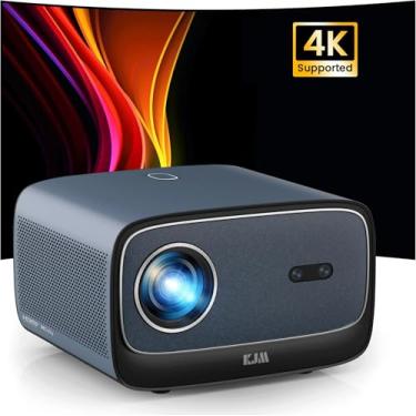 Imagem de KJM Projetor com certificação Netflix, projetor Bluetooth 1000 ANSI Wifi nativo 1080P 4K suportado, som por alto-falantes JBL 10W, áudio Dolby 3D, foco automático, HDR10, projetor de cinema em casa ao