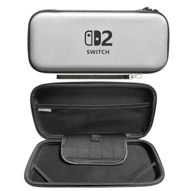 Imagem de Case Nintendo Switch 2 Bolsa Estojo Rígido Prateado Eva Ns2