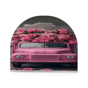 Imagem de Qilmy Porta-guardanapos de caminhão rosa romântico dia dos namorados para mesas - porta-guardanapos para cozinha, porta-guardanapos de mesa, porta-guardanapos de coquetel, porta-guardanapos moderno