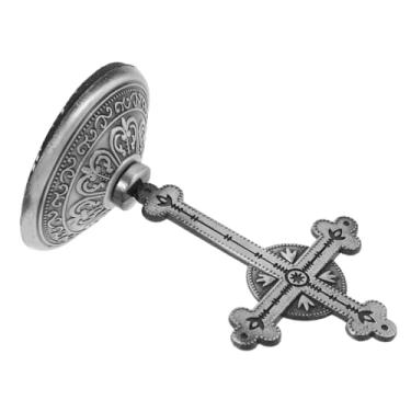 Imagem de Crucifixo em pé de mesa com base adesiva cruz católica presente escultura de mesa com cruz católica escultura de mesa estatueta de metal vintage para decoração de casa