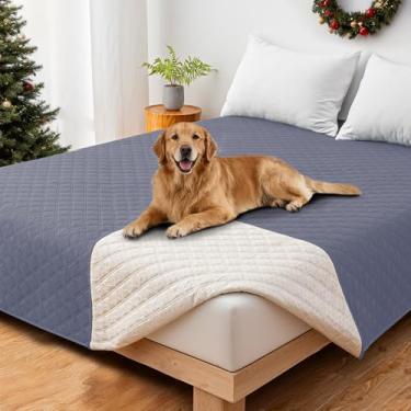 Imagem de CYCMACO Capas de sofá impermeáveis para animais de estimação, capa de cama de cachorro impermeável, cobertores macios antiderrapantes para cães, lavável, cobertor para cães grandes e gatos (203 x 203
